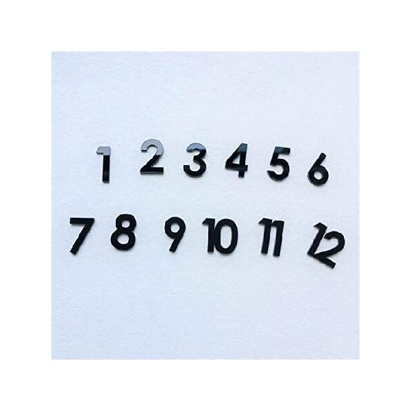 【並行輸入品】 NUO RUI 12個 アラビアミラー アクリル数字 壁時計用 (ブラック)