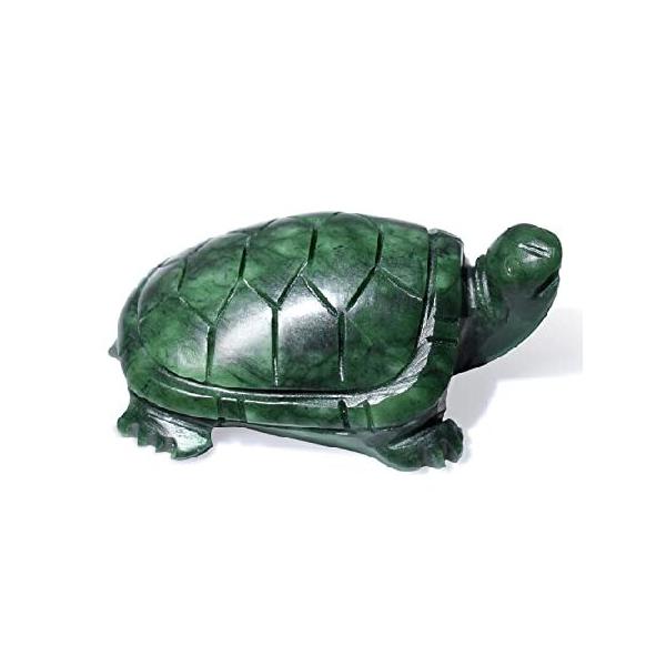 並行輸入品】 翡翠亀像 天然翡翠宝石 かわいい動物の彫刻 長寿と幸運 3