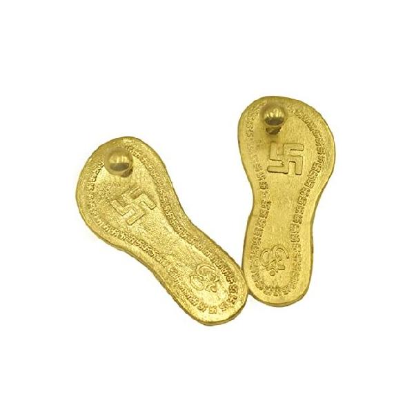 【並行輸入品】 Sri Mahalakshmi Charan Paduka Golden Finish Set (Charan Paduka)