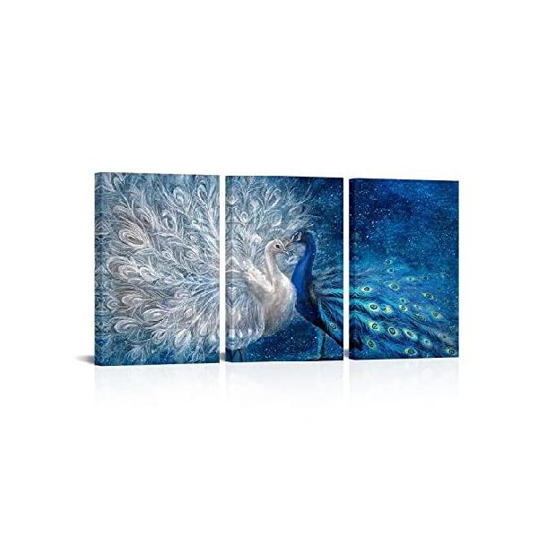 絵画 『色うつる空』 アクリル画 白孔雀 空 絵画 『色うつる空