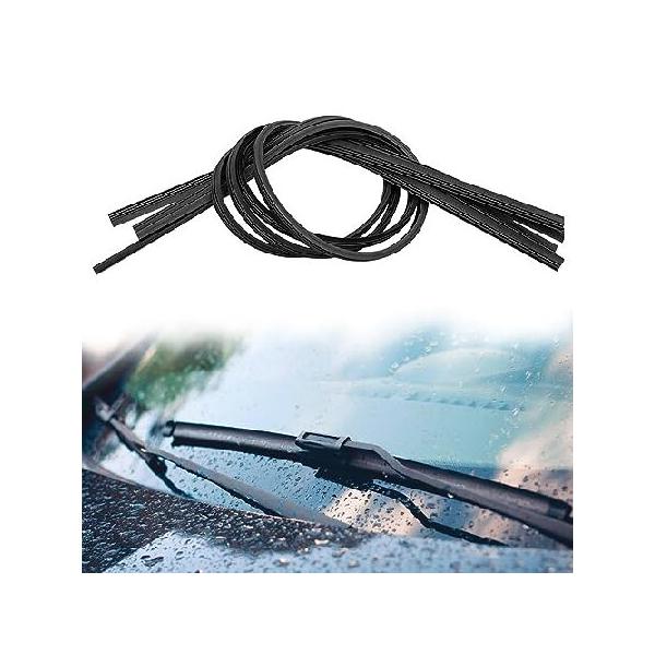 【並行輸入品】 車用ワイパーブレード交換用ストリップ DIY調節可能フロントガラスワイパーゴムストリップ 26インチシリコンフレームレスフロントガラスワイパー