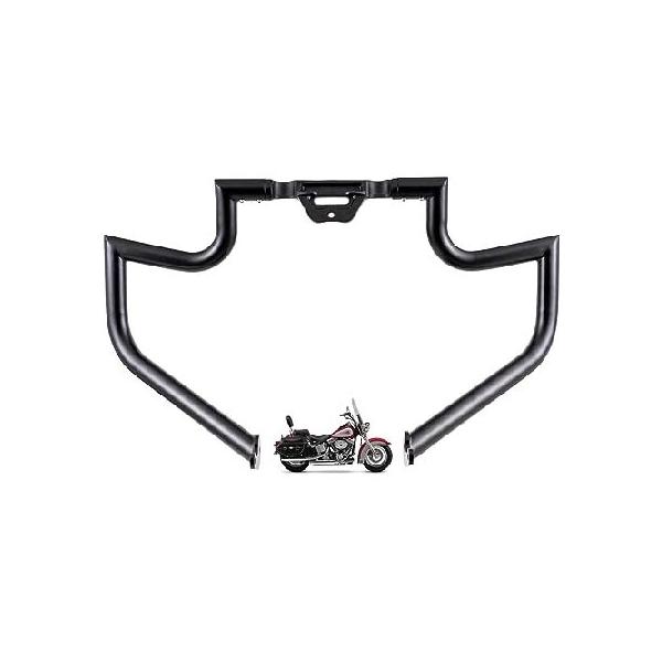 【並行輸入品】 Gamyipp 1.5インチ ファットクラッシュバー エンジンガード ハイウェイバー Harley Softailモデル 18-2023 (FXDRSを除く) (ブラック)