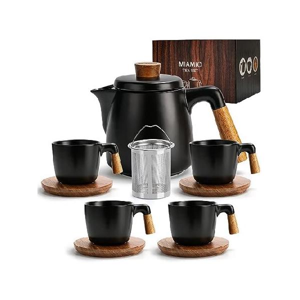 大倉陶園 OKURA 金彩赤ライン ティーセット ポット クリーマー トリオ