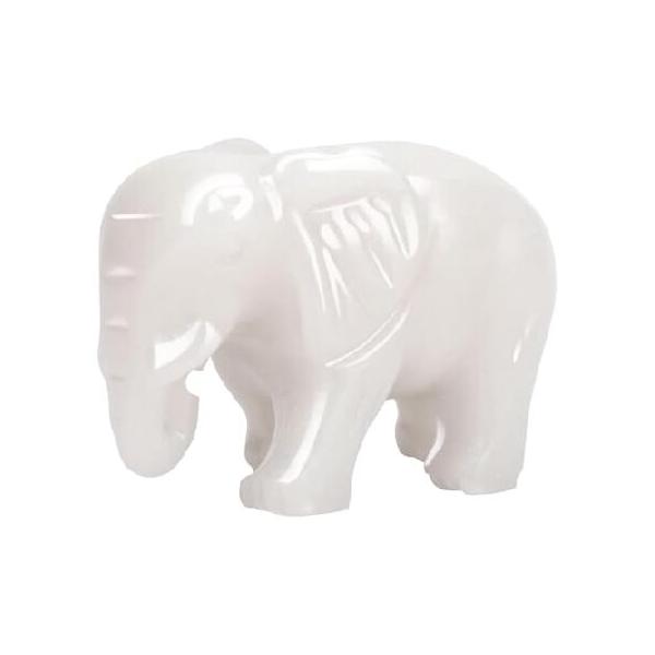 並行輸入品】 gemshan 翡翠象像 動物の置物 2.75インチ 大きな白い翡翠