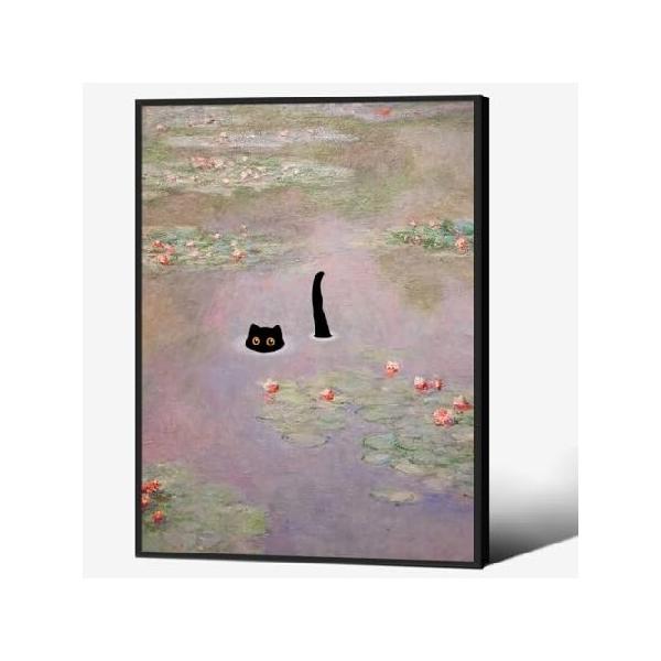 並行輸入品】 黒猫 ウォールアート モネ 睡蓮 ポスター ヴィンテージ