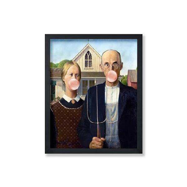 【並行輸入品】 Poster Master Bubble Gum Print - American Gothic Poster - Altered ＆ Pop Art - Trendy Gift for Men ＆ Women - Classic Decor for Bedroom