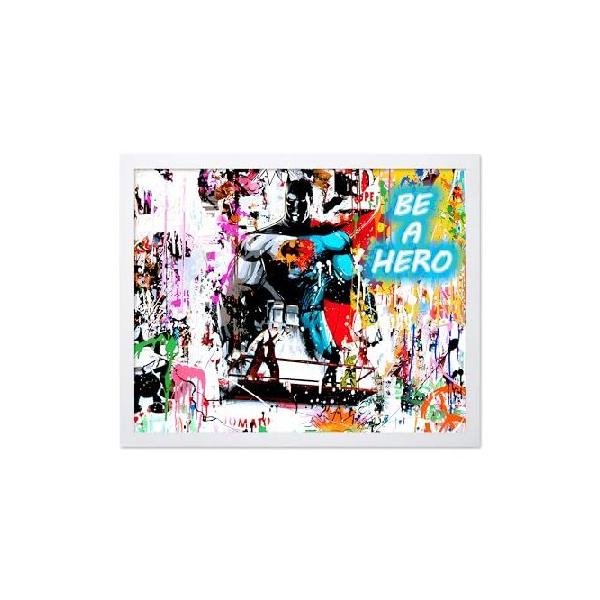 【並行輸入品】 Poster Master Be A Hero Poster - Superhero Print - Abstract Art - Modern Artwork - Nursery Illustration - Colorful Design - Great Kid's
