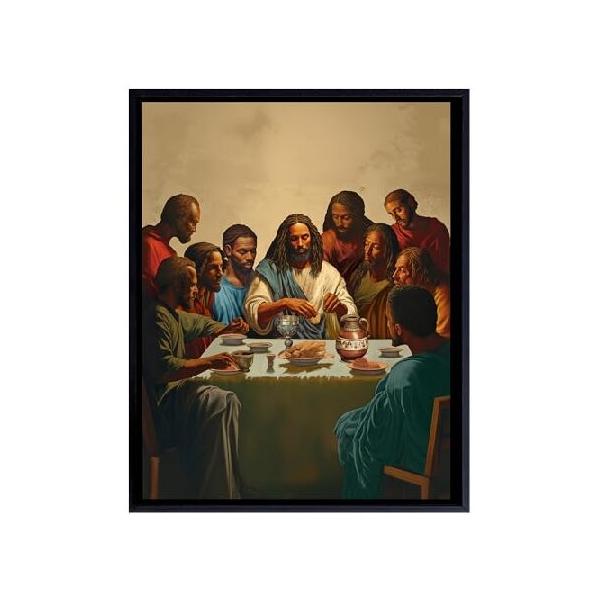 【並行輸入品】 Black Jesus Christ Wall Art - 11x14 The Last Supper Wall Art - African American Decor - Christian Living room Decor - Christian Art Gif