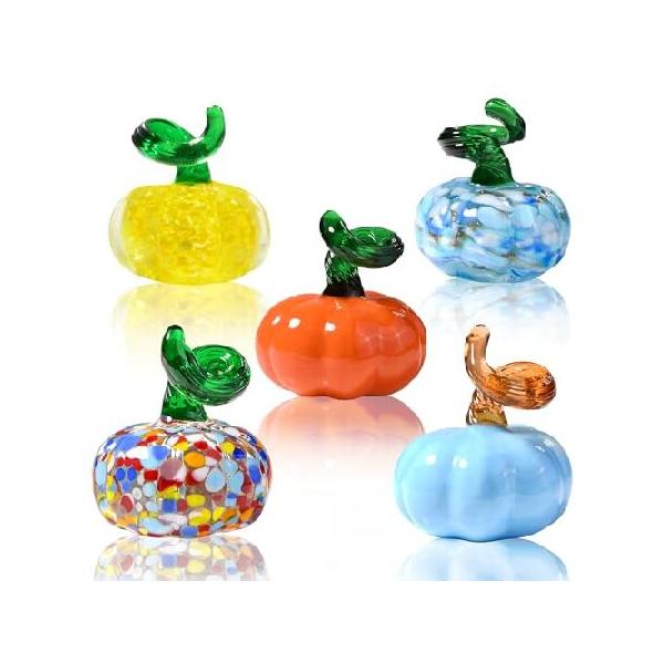 並行輸入品】 AOFEGRLT 5個 小さな吹きガラス カボチャの置物