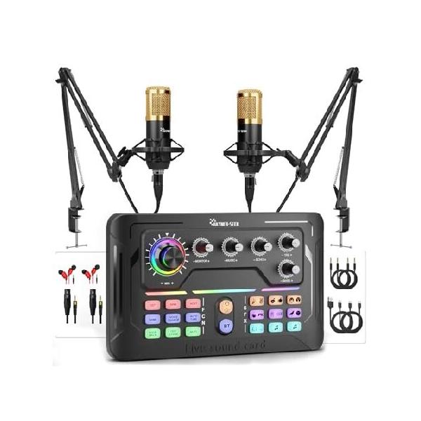 並行輸入品】 ポッドキャスト機器バンドル 2個 ボイスチェンジャー