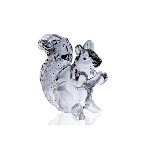 ガラス製リスの置物 透明 並行輸入品】 クリスタルガラスリスの置物灰色のリスの装飾像