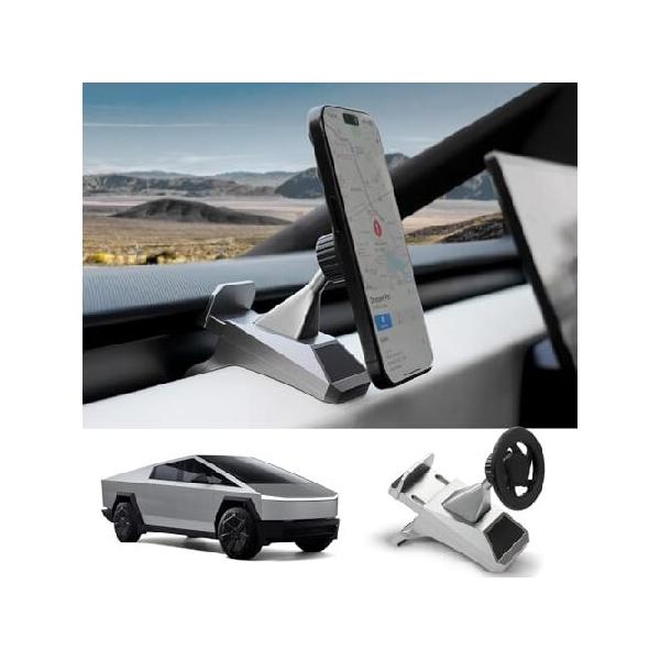 【並行輸入品】 Foronetry (フォロネトリー) 磁気電話マウント Tesla Cybertrack 2024用 調節可能な電話ホルダー サイバートラックアクセサリー用 磁気リング付