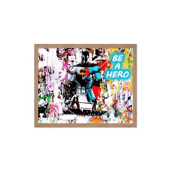 【並行輸入品】 Poster Master Be A Hero Poster - Superhero Print - Abstract Art - Modern Artwork - Nursery Illustration - Colorful Design - Great Kid's