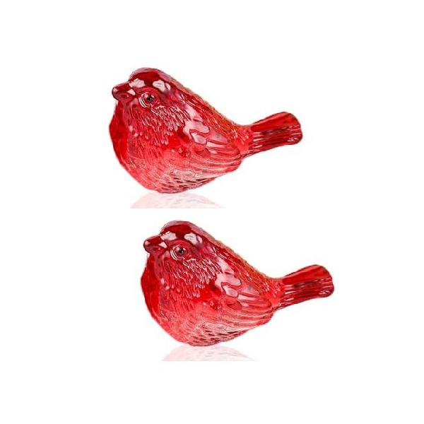 並行輸入品】 Ornalrist クリスタルレッドバードフィギュア2個セット
