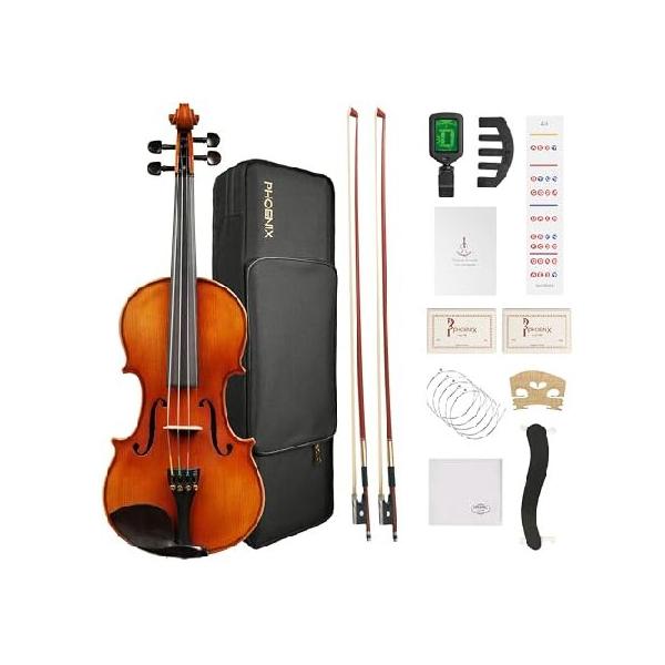 並行輸入品】 PHOENIX バイオリン 4/4 フルサイズセット、フィドル無垢