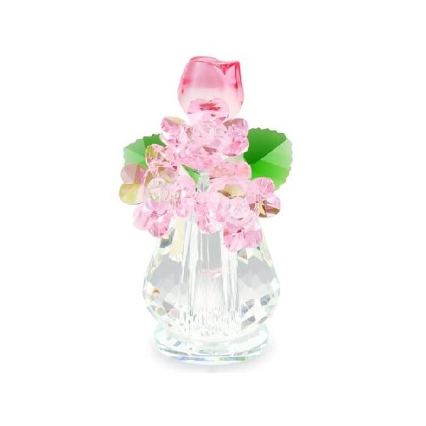 並行輸入品】 YWHL クリスタル ピンク ローズ フラワー 置物 女性用