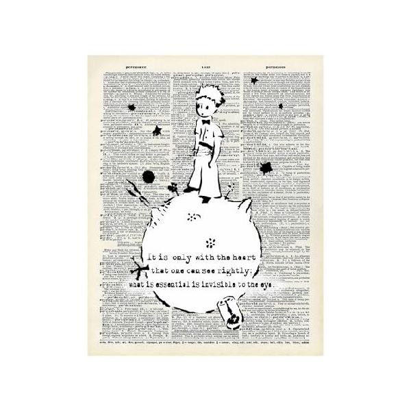 【並行輸入品】 The Little Prince Dictionary Art Graffiti - Urban Street Art Wall Decor for Nursery, Kids Room - Inspirational Literary Quote Home Deco