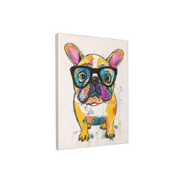 【並行輸入品】 グラフィティ フレンチブルドッグ キャンバス ウォールアート カラフル バンクシー フレンチ 犬 写真 ポップアート 絵画 動物 プリント モダン