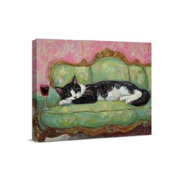 【並行輸入品】 面白いタキシード猫ウォールアート装飾ソファの上の猫風変わりなキャンバスプリントポスタートレンディフレーム絵画壁装飾ホームアパートメント