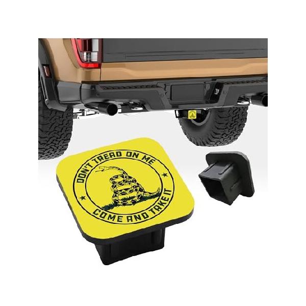 【並行輸入品】 Trailer Hitch Cover Don't Tread on Me Square 2 Inch Receiver Tube Plug Cover Compatible with Most Models Hitch Receivers Plug for Picku