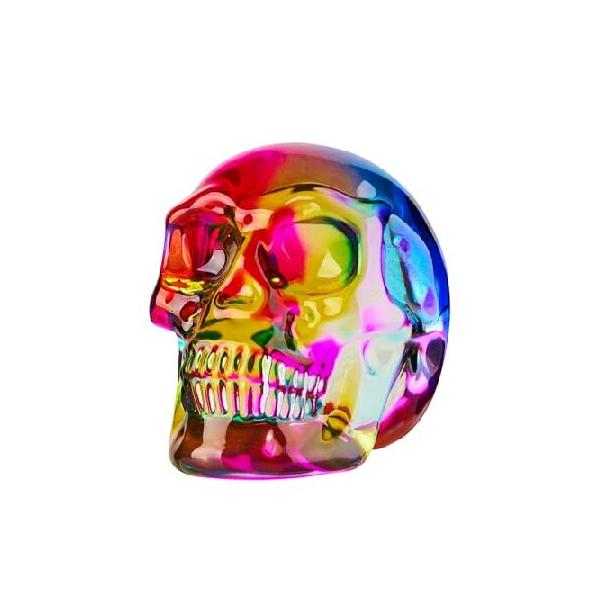 【並行輸入品】 Zerelys Crystal Skull for Men Women with Gift Box, Cool K9 Glass Skull Ornament for Holiday Decor, Art Glass Day of The Dead Skull Pape