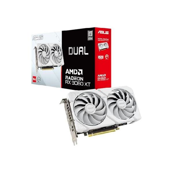 並行輸入品】 ASUS Dual Radeon RX 9060 XT 16GB GDDR6 ホワイト