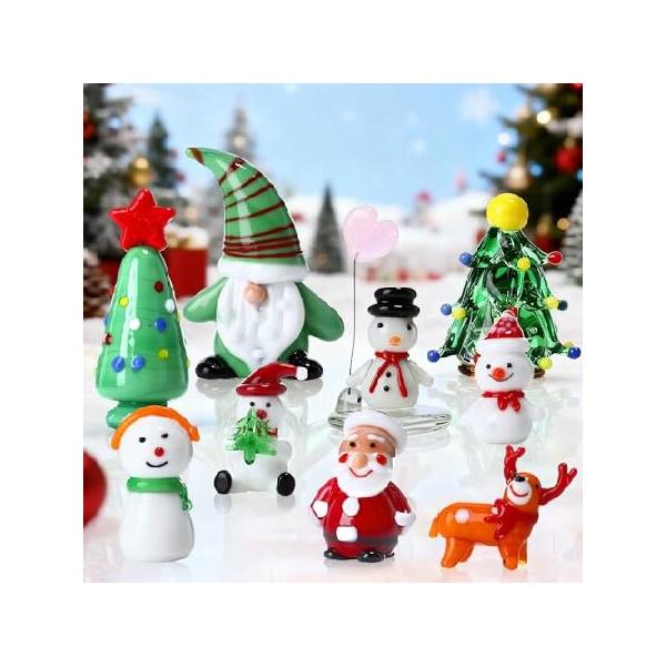 並行輸入品】 BrightRow 9個 ミニクリスマスツリー ガラス装飾 小さな