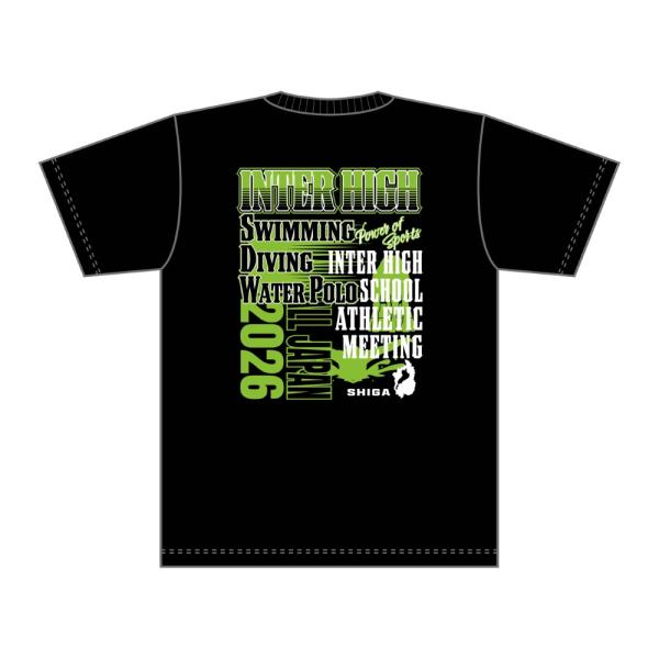 3L】近畿総体2026競技名入りTシャツ【12.水泳】(黒) : インターハイ