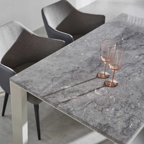 お洒落でシックなグレーカラー♦️大理石 天板 高級テーブル♦️補償付 送料込 interial_di-2316