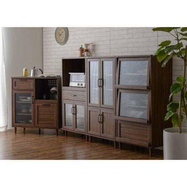 国内配送 木目調アンティークデザイン 幅80cmキッチンカウンター ホワイト 楽天