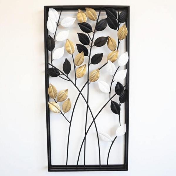 ウォールアート アイアン 壁飾り 壁掛け パネル 植物 リーフ オシャレ