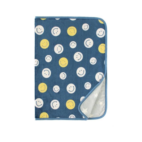 ブランケットリバーシブルスマイルネイビー