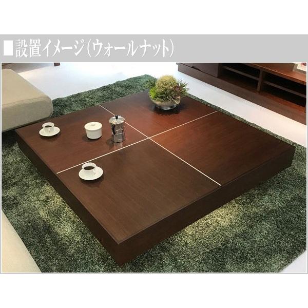 リビングテーブル おしゃれ センターテーブル 木製 ローテーブル ウォールナット LEDライト付き fujifugatable90