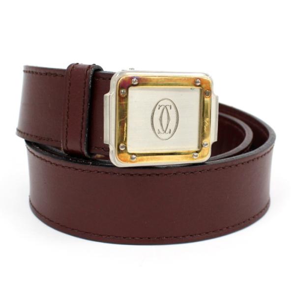 【美品】カルティエ　ベルト　マストライン　パイソン　ブラック　ダブルC マストラインレザーベルト 61-69 ヴィンテージ|カルティエ