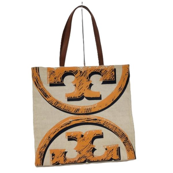 TORY BURCH（トリーバーチ） トートバッグ キャンバス レザー ベージュ