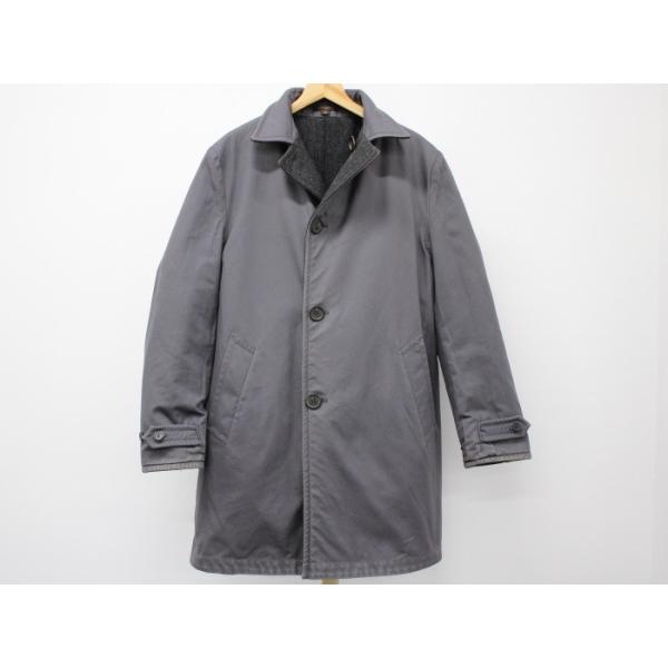 中古 ルイヴィトン メンズコート ステンカラーコート グレー リバーシブル ウール コットン ウール コットン メンズコート グレー 表記サイズ46 サカイのリサイクルショップ