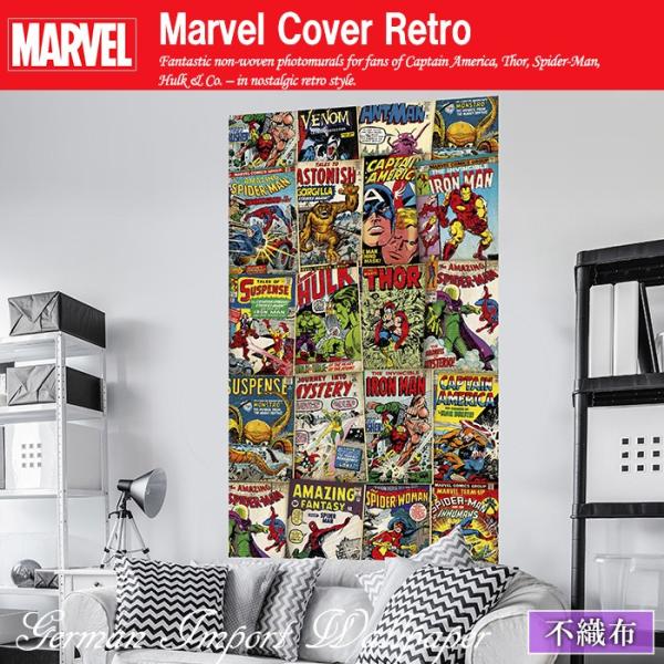 壁紙 おしゃれ マーベル 張り替え 自分で Diy クロス 輸入壁紙 Marvel Marvel Cover Retro Vd 006 不織布 Kgerd011 カーテン レールのインテリアデポ 通販 Yahoo ショッピング