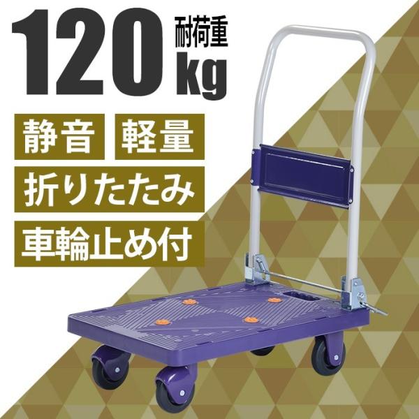 台車 軽量 静音 折りたたみ 積載荷重120kg 自立 コンパクト 