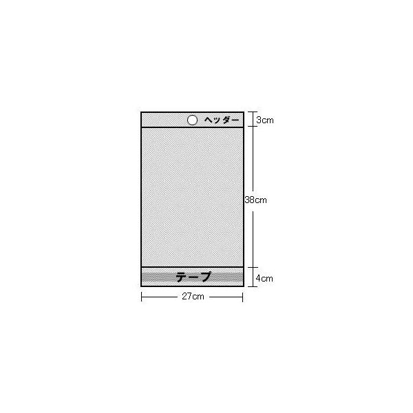 ���[�J�[���� ����OPP�� H-B-4  �w�b�_�[�t�F100���� ��27cm×����38cm�{�w�b�_�[3cm�{�e�[�v4cm