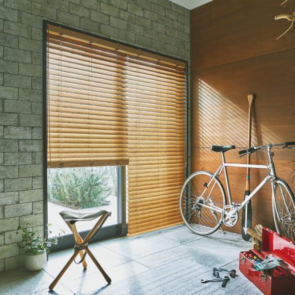 竹製スラットブラインド 約90cm x 90cm ニチベイ（Nichibei） ブラインド 天然素材スラット 竹製 バンブー