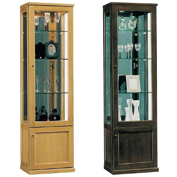 食器・グラス・アクセサリーなどお気に入りの品をディスプレイしながら収納できるコレクションケースです。背面ミラー・側面ガラスで、大切なコレクションを一層引き立てます。【サイズ】 幅50×奥行40×高さ180cm 【材質】 タモ材 塗装：ウレタ...