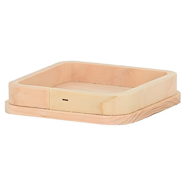 サイズ/約幅9.5×奥行9.5×高さ2cm重量/約40g材質/桧（ひのき）生産国/日本製●お供物をのせるお盆のような神具です。●ごはんやお菓子などをそのままのせることもあれば、平次、水玉、洗米皿をのせて使うこともあります。●折敷をご神前に供...