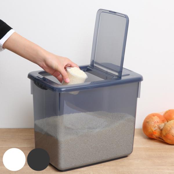 サイズ/約幅22.6×奥行32.4×高さ28cm容量/約15L適正容量：米 約10kg(※12kgまで)内容量/1個付属品：計量カップ材質/ポリプロピレン種類/ホワイト、ネイビーブルー生産国/日本製●片手で簡単にワンタッチで開閉ができる米び...