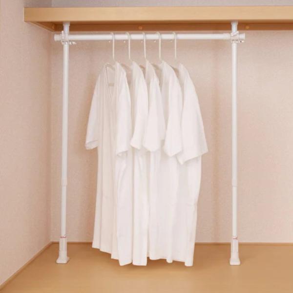 ハンガーラック 伸縮 突っ張り 棚 クローゼット 押し入れ 衣類収納 つっぱり ハンガーラック 伸縮 突っ張り ワードローブ 棚 クローゼット