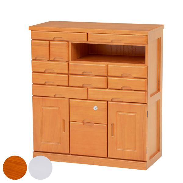 サイズ/約幅70×奥行32×高さ78cm内容量/1台付属品：鍵材質/桐材種類/ナチュラル、ホワイト組立状態/完成品●引出したっぷりの電話台です。●鍵付きなので安心です。●配線用の穴付なのでモデムやルーターもすっきり収納できます。木製 家具 ...