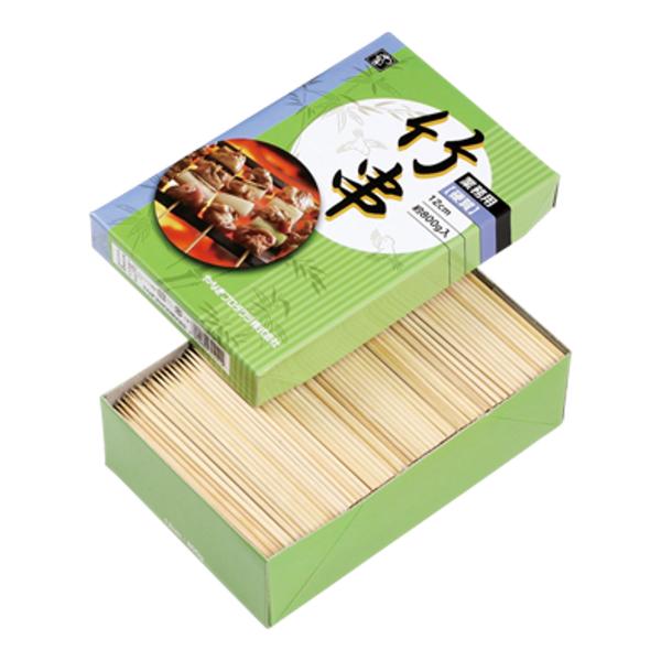 サイズ/串：約直径0.25×長さ13.5 cm箱サイズ：約幅19.2×奥行14.3×高さ5.3 cm重量/約800g内容量/1箱（約1350本）材質/竹生産国/中国製●スタンダードで使いやすい、長さ約13.5cmの硬質竹串です。●串焼きや串...