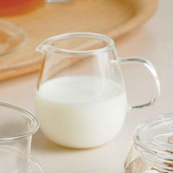 サイズ/約幅9×高さ7.5cm直径：約4.8cm容量/約180ml内容量/1個材質/耐熱ガラス生産国/中国製耐熱温度差/120度食器洗い乾燥機/使用可能電子レンジ/使用可能●使い勝手の良いミルクピッチャーです。●どんな食卓にも馴染みやすいデ...