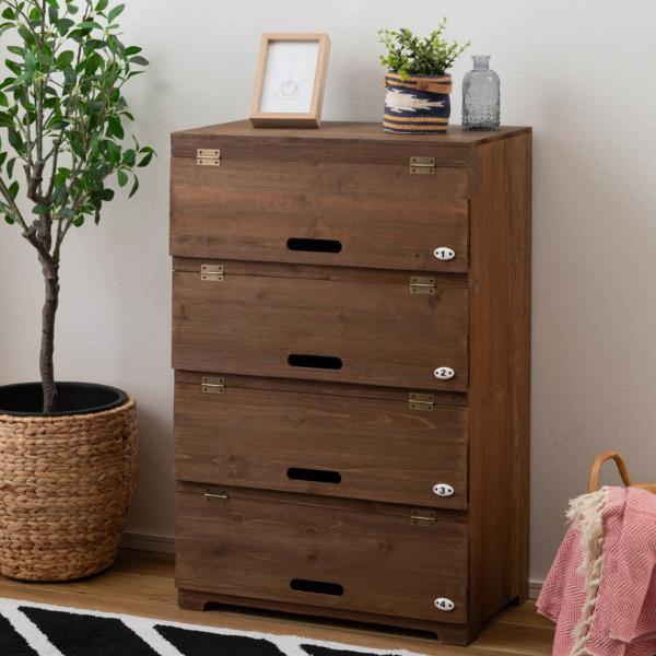 東谷 シューズラック 4段 ワイド 木製 幅55cm （ シューズケース