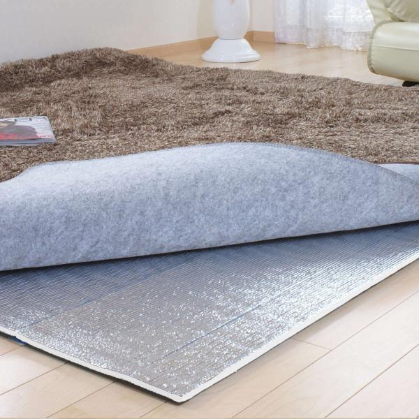 サイズ/約横232×縦90cm厚さ：約0.8cm内容量/2枚入材質/防ダニ加工アルミ蒸着ＰＥＴフィルム発泡ポリエチレン EVAフィルム生産国/中国製●クッション性抜群のリビングマット3畳用です。●ホットカーペット用下敷き・保温シートとして快...