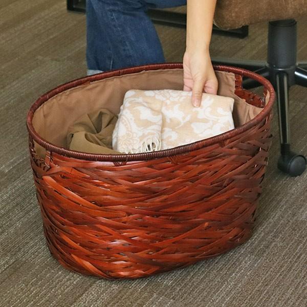 バスケット 竹 収納 幅53 奥行40 高さ30cm 布 かご バンブー 持ち手付き 布付き 北欧 カゴ 収納バスケット リビング 2767 インテリアパレットヤフー店 通販 Yahoo ショッピング